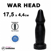 Фаллоимитатор WAR HEAD 17,5 см чёрный Vac-U-Lock силикон