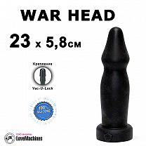 Фаллоимитатор WAR HEAD 23 см чёрный Vac-U-Lock силикон